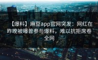 【爆料】麻豆app官网突发：网红在昨晚被曝曾参与爆料，难以抗拒席卷全网