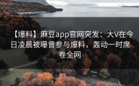 【爆料】麻豆app官网突发：大V在今日凌晨被曝曾参与爆料，轰动一时席卷全网