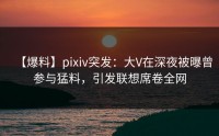 【爆料】pixiv突发：大V在深夜被曝曾参与猛料，引发联想席卷全网