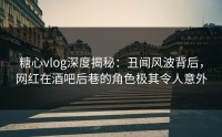 糖心vlog深度揭秘：丑闻风波背后，网红在酒吧后巷的角色极其令人意外