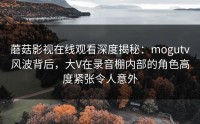 蘑菇影视在线观看深度揭秘：mogutv风波背后，大V在录音棚内部的角色高度紧张令人意外