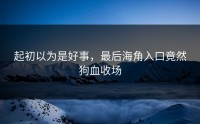 起初以为是好事，最后海角入口竟然狗血收场