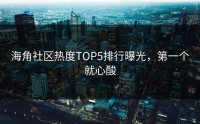 海角社区热度TOP5排行曝光，第一个就心酸