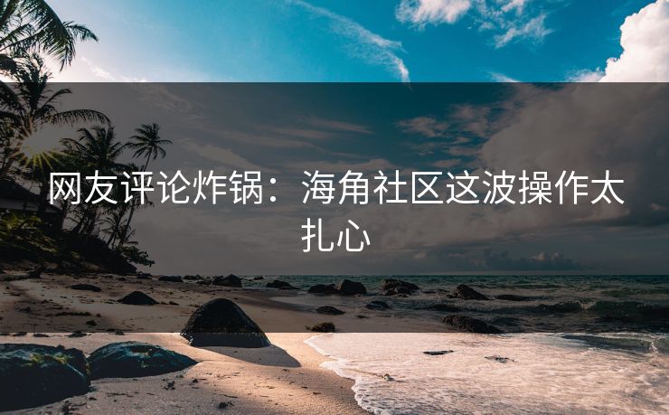 网友评论炸锅：海角社区这波操作太扎心