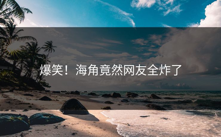 爆笑！海角竟然网友全炸了