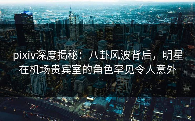 pixiv深度揭秘：八卦风波背后，明星在机场贵宾室的角色罕见令人意外
